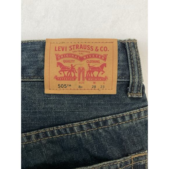 Levis 505 Regular Straight Jeans Boys Size 8 Husky 28x23 Blue New With Tags - Picture 5 of 5